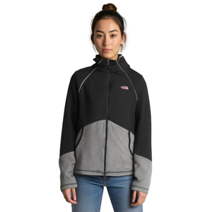 North Face Women's Cinder 100 Full Zip Black & Grey Jacket w/ Pink Logo - Small